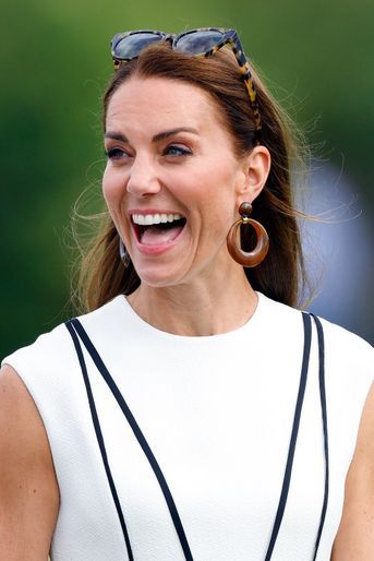 Kate Middleton au match de polo caritatif Out-Sourcing Inc au Guards Polo Club, Smiths Lawn à Windsor le 6 juillet 2022.