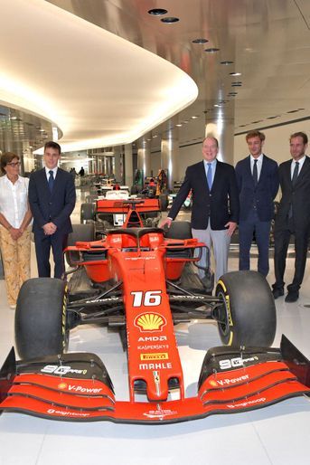 La princesse Stéphanie et le prince Albert II de Monaco avec Louis Ducruet et Andrea et Pierre Casiraghi à Monaco, le 7 juillet 2022