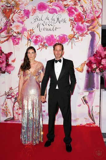 Andrea Casiraghi et sa femme Tatiana Santo Domingo lors du Bal de la Rose 2022 au Sporting Club de Monaco en faveur de la Fondation Princesse Grace le 8 juillet 2022. 