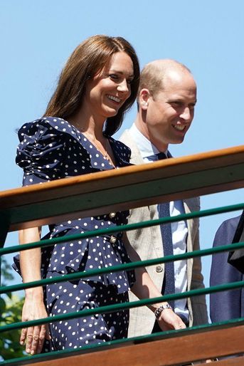 Le prince William, Kate Middleton au tournoi de Wimbledon, au jour de la finale, le 10 juillet 2022 à Londres. 