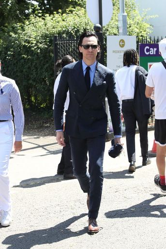 Tom Hiddleston lors de la finale messieurs du tournoi de Wimbledon, à Londres, le 10 juillet 2022.