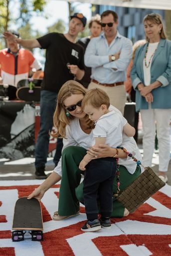Le prince Charles de Luxembourg avec ses parents la princesse Stéphanie et le prince héritier Guillaume à Luxembourg, le 8 juillet 2022
