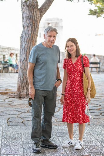 Harrison Ford et Calista Flockhart en vacances en Croatie en août 2021. 