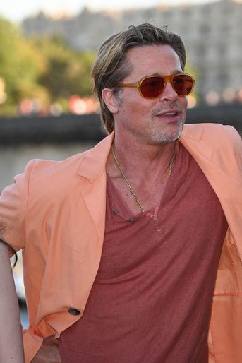 Brad Pitt présente à Paris «Bullet Train» qui sortira en France le 3 août. 