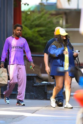 Rihanna et son compagnon ASAP Rocky à New York le 27 juillet 2022.