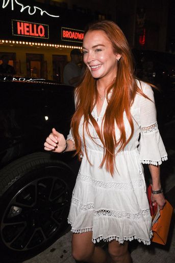 Lindsay Lohan a assisté à une comédie musicale à Broadway, New York, le 30 juillet 2022. Sa mère Dina, sa soeur Ali et son frère Cody étaient présents, de même que son mari Bader Shammas.