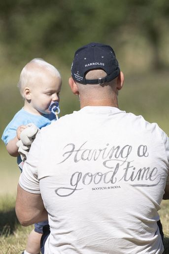 Mike Tindall et son fils Lucas - Festival of British Eventing à Gatcombe le 6 août 2022.