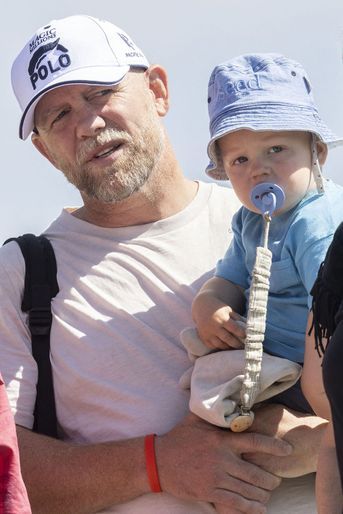 Mike Tindall et son fils Lucas - Festival of British Eventing à Gatcombe le 6 août 2022.