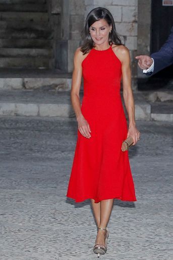 La reine Letizia d'Espagne à la réception des autorités des Baléares à Palma de Majorque, le 8 août 2019