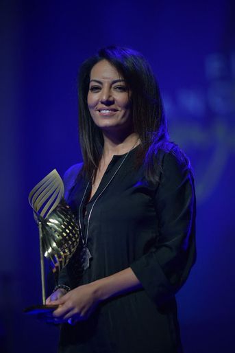 La réalisatrice Maryam Touzani récompensée pour le film "Le Bleu du Caftan" lors du 15ème Festival du Film Francophone d'Angoulême, le 28 août 2022. 