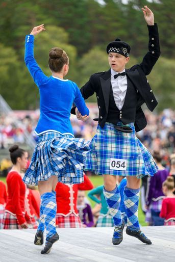 Danse traditionnelle écossaise au Highland Braemar Gathering, le 3 septembre 2022