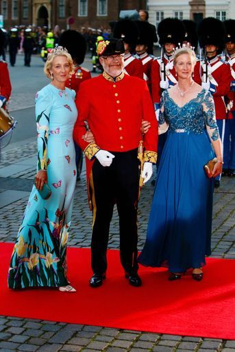 Les princesses Alexandra et Nathalie de Sayn-Wittgenstein-Berleburg -filles de la princesse Benedikte de Danemark- et le comte Michael Ahlefeldt-Laurvig-Bille -mari d'Alexandra-, à Copenhague le 10 septembre 2022