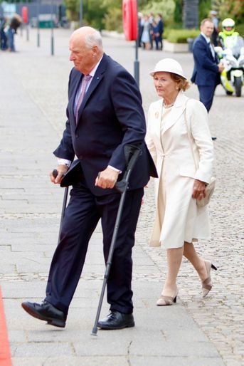 Le roi Harald V et la reine Sonja de Norvège vont embarquer sur le Dannebrog à Copenhague, le 11 septembre 2022 