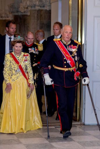 La reine Sonja et le roi Harald V de Norvège au château de Christianborg à Copenhague, le 11 septembre 2022 