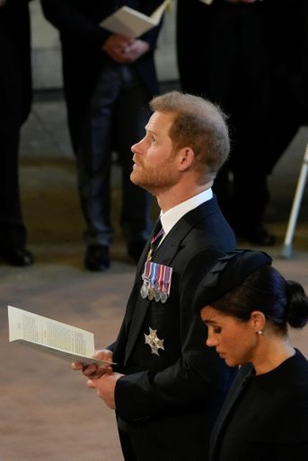 Le prince Harry et son épouse Meghan Markle, à Westminster Hall, le 14 septembre 2022.