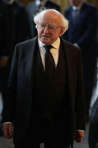 Le président irlandais Michael D. Higgins, dimanche, lors de la réception organisée par Charles III.
