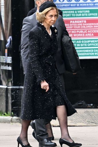 L'ex-reine Sofia d'Espagne à son arrivée à l'abbaye de Westminster, le 19 septembre 2022