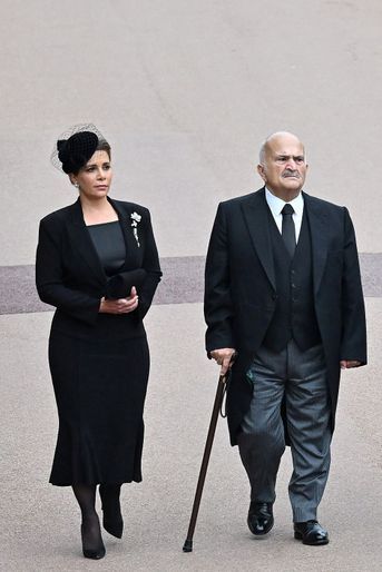 La princesse Haya de Jordanie et son oncle le prince Hassan bin Talal à Windsor, le 19 septembre 2022
