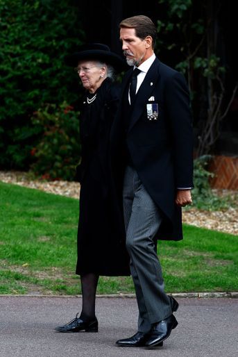 La reine Margrethe II de Danemark et son neveu le prince Pavlos de Grèce à Windsor, le 19 septembre 2022