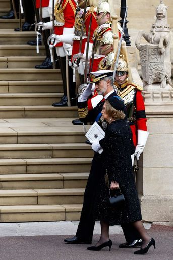 L'ex-reine Sofia d'Espagne et son fils le roi Felipe VI à Windsor, le 19 septembre 2022