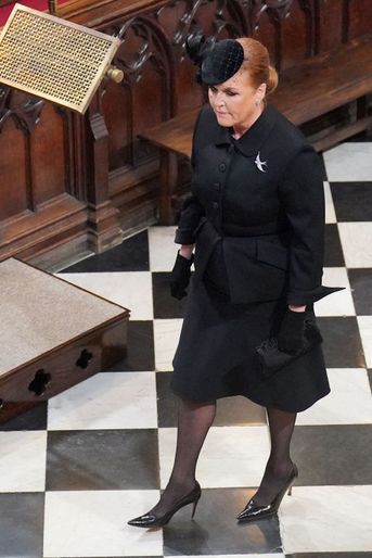 Sarah Ferguson dans l'abbaye de Westminster à Londres, le 19 septembre 2022