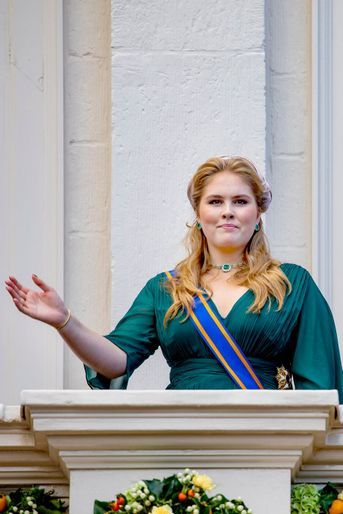 La princesse héritière Catharina-Amalia des Pays-Bas au balcon du palais Noordeinde à La Haye, le 20 septembre 2022