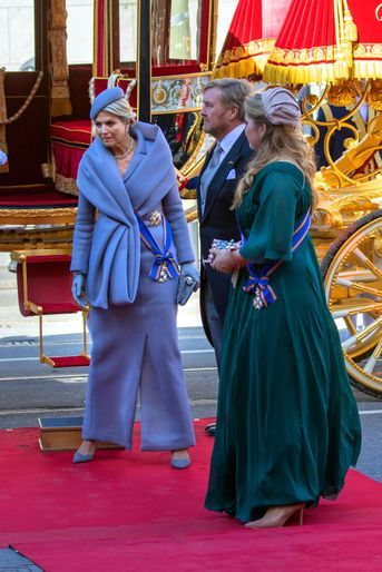 La reine Maxima, le roi Willem-Alexander des Pays-Bas et leur fille aînée la princesse Catharina-Amalia des Pays-Bas à La Haye le 20 septembre 2022, jour du Prinsjesdag