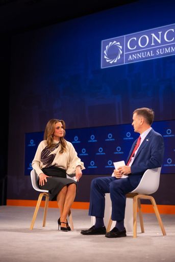 La reine Rania de Jordanie participe au Concordia Annuel Summit à New York, le 21 septembre 2022
