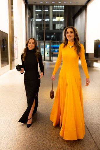 La princesse Iman de Jordanie avec sa mère la reine Rania de Jordanie à New York, le 15 septembre 2022