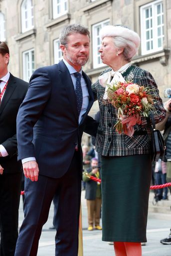 Le prince héritier Frederik et la princesse Benedikte de Danemark à Copenhague, le 4 octobre 2022