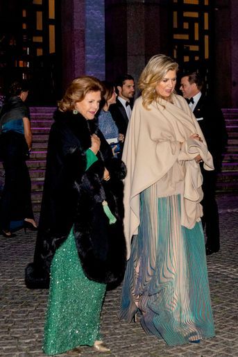 Les reines Silvia de Suède et Maxima des Pays-Bas à Stockholm, le 12 octobre 2022