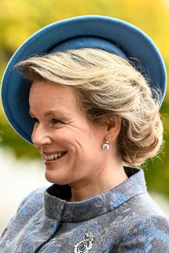 La reine des Belges Mathilde à Vilnius, en Lituanie, le 24 octobre 2022