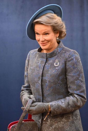 La reine des Belges Mathilde à Vilnius en Lituanie, le 24 octobre 2022