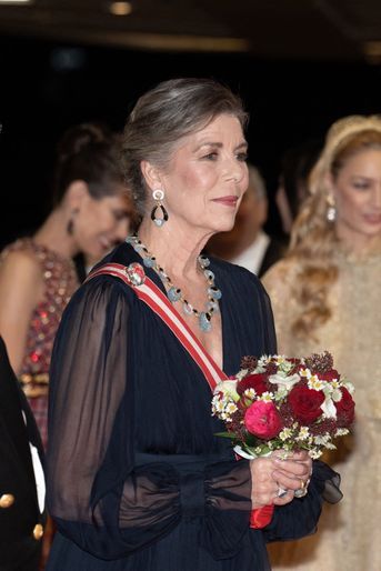 Caroline de Monaco lors des célébrations de la Fête nationale monégasque, samedi 19 novembre 2022. 