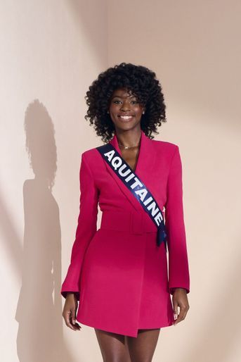 Miss Aquitaine 2022, Orianne Galvez Soto, en lice pour le concours de Miss France 2023 qui se tiendra à Châteauroux, le 17 décembre 2022.