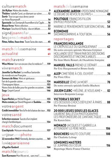 Sommaire Paris Match n°3525
