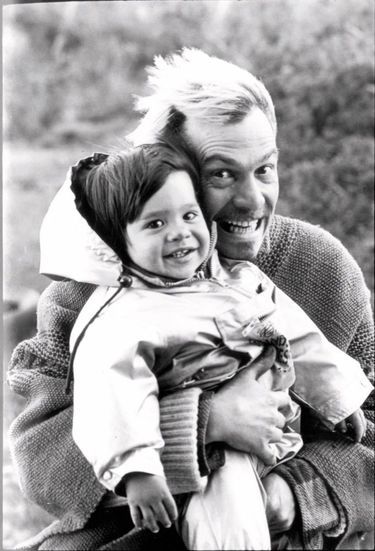 Avec son fils, Inca, 2 ans, en 1998.