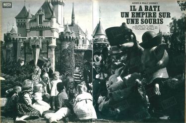 "Cet empire avait une capitale : Disneyland. Mais c'est aujourd'hui le monde des enfants qui porte le deuil de son fondateur : Walt Disney" - Paris Match n°924, daté du 24 décembre 1966