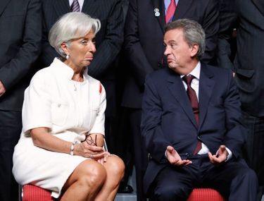 Avec Christine Lagarde, directrice du FMI, lors d’une réunion avec la Banque mondiale, en 2012 à Tokyo. «On a bien travaillé ensemble », dit Riad Salamé