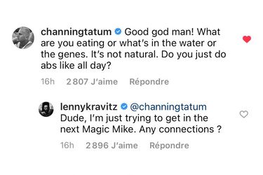 Echange entre Channing Tatum et Lenny Kravitz.