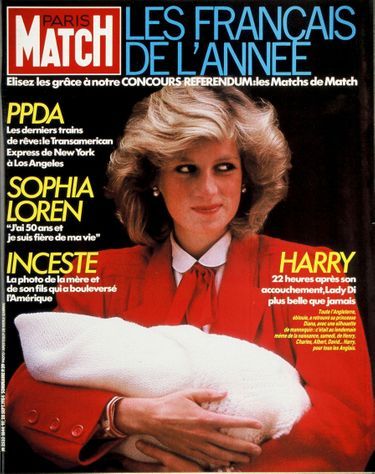"22 heures après son accouchement, Lady Di plus belle que jamais" - Paris Match n°1844, 28 septembre 1984.