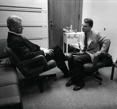 Bill Clinton et Olivier Royant, en juin 1996.
