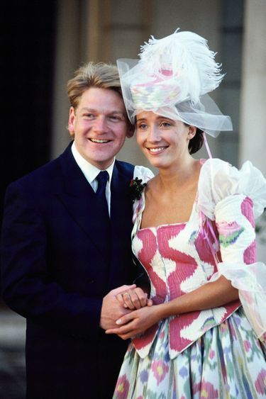 Le mariage d'Emma Thompson et Kenneth Branagh, à Londres le 20 août 1989.