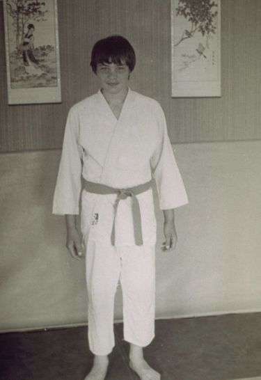 David Douillet en 1983. Le futur champion est âgé de 14 ans.