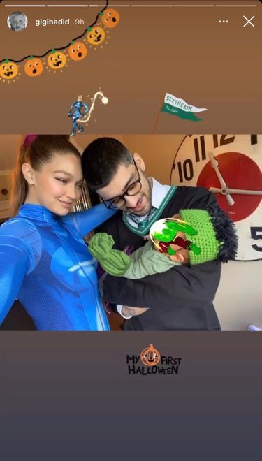Gigi Hadid et Zayn Malik avec leur fille pour Halloween, le 31 octobre 2020