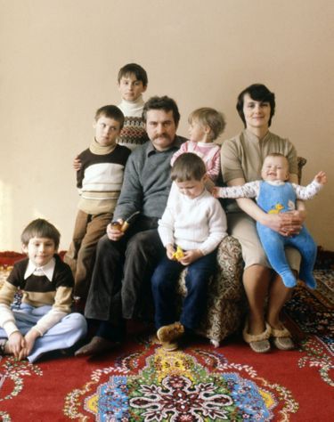 Lech Walesa en famille, en septembre 1980.