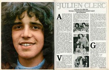 Julien Clerc dans Paris Match n°1196, daté du 8 avril 1972.