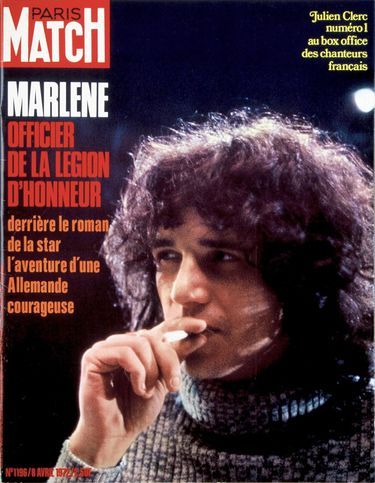 «Julien Clerc, numéro 1 au box office des chanteurs français», en couverture de Paris Match n°1196, 8 avril 1972