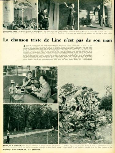 Line Renaud dans le Paris Match n°290, daté du 16 octobre 1954