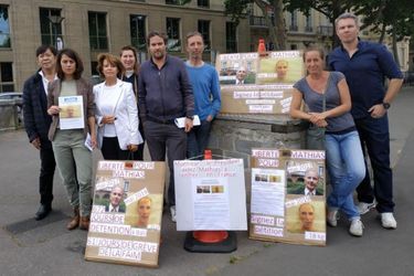 Rassemblement en soutien à Mathias Echène, le 31 mai 2019 à Paris.